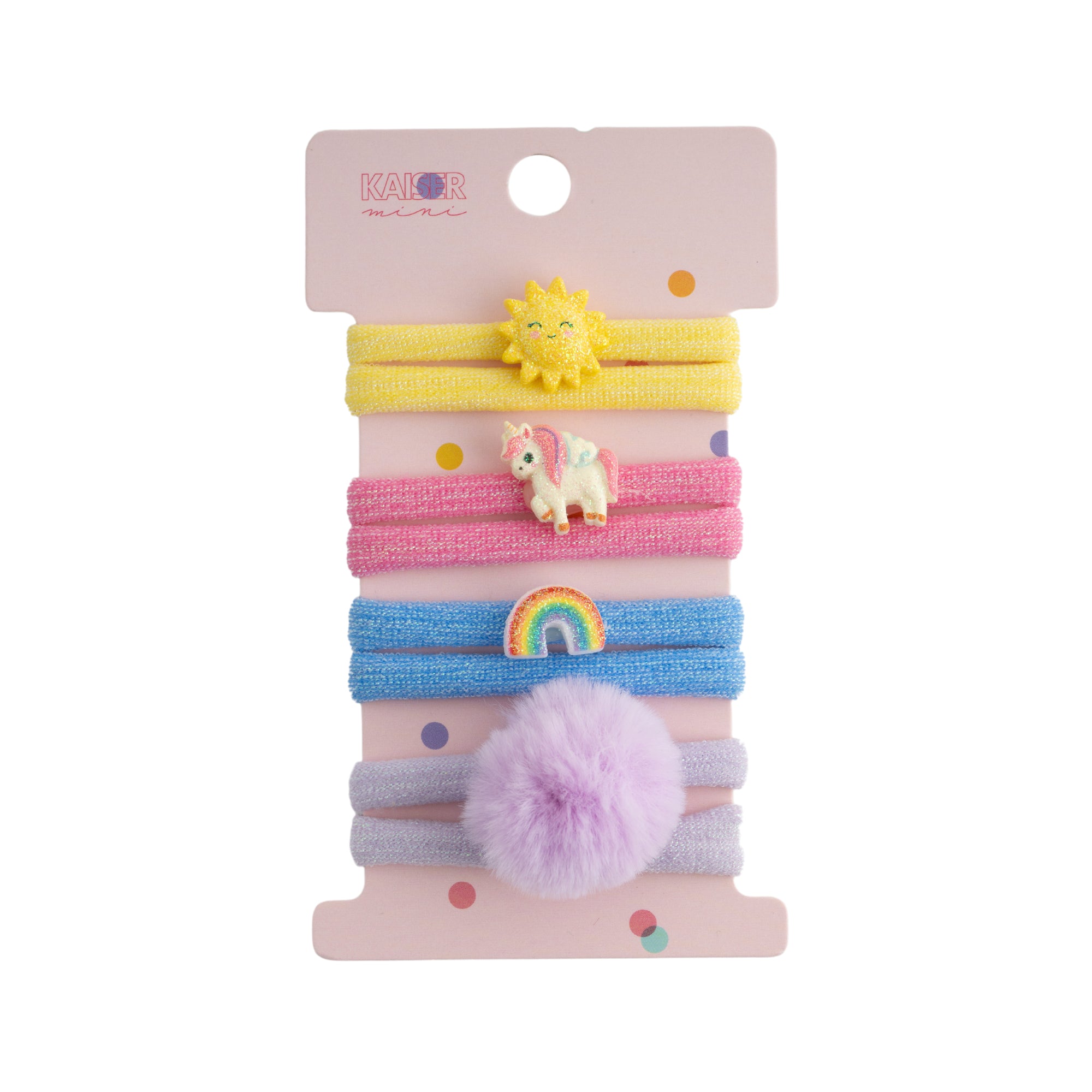 Kids 4pk Novelty Flat Hair Tie Set - SUN